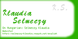 klaudia selmeczy business card